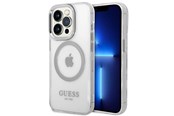 Telefon - Pokrowiec i etui - GUESS GUHMP14XHTRMS iPhone 14 Pro Max 6.7" silver/silver hard case Metal Outline Magsafe - 3666339069858