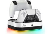 Akcesoria dla graczy - Deep Explorer Podwójna stacja ładowania z diodami LED RGB do kontrolerów DualSense i PlayStation Portal - Ładowarka - Sony PlayStation 5 - PS5DUACHASTALEG