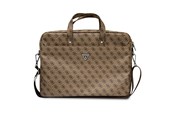 Torba, plecak i pokrowiec na laptopa - GUESS Saffiano 4G Triangle Logo bag for a 16'' laptop - brown - 3666339051105