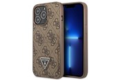Telefon - Pokrowiec i etui - GUESS 4G Triangle Logo Cardslot Case for iPhone 13 Pro / 13 - Brown - 3666339048228
