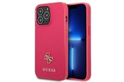 Telefon - Pokrowiec i etui - GUESS Saffiano 4G Small Metal Logo case for iPhone 13 Pro / 13 - pink - 3666339047986
