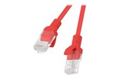 Kabel sieciowy - Lanberg patch cable - 25 cm - red RAL 3017 - Czerwony - PCU6-10CC-0025-R