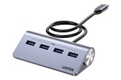 USB hub - Unitek uHUB Q4 H1337B - hub - 4-in-1 USB -C with USB-A - 4 ports USB hub - 4 - USB 3.2 - Szary - H1337BGY01