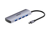 USB hub - Unitek uHUB Q4 H1112E - hub - 4-in-1 10 Gbps USB-C with USB-A - 4 ports USB hub - 4 - USB 3.2 - Szary - H1112EGY01