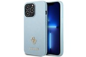 Telefon - Pokrowiec i etui - GUESS Saffiano 4G Small Metal Logo case for iPhone 13 Pro Max - blue - 3666339048037