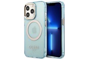 Telefon - Pokrowiec i etui - GUESS Gold Outline Translucent MagSafe case for iPhone 13 Pro / iPhone 13 - blue - 3666339056995