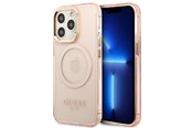 Telefon - Pokrowiec i etui - GUESS Gold Outline Translucent MagSafe case for iPhone 13 Pro Max - pink - 3666339057121