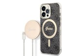 Telefon - Pokrowiec i etui - GUESS GUBPP13LH4EACSK Case+ Charger iPhone 13 Pro black/black hard case 4G Print MagSafe - 3666339102791