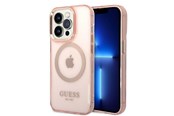 Telefon - Pokrowiec i etui - GUESS GUHMP14LHTCMP iPhone 14 Pro 6.1" pink/pink hard case Gold Outline Translucent MagSafe - 3666339069681