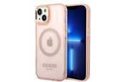 Telefon - Pokrowiec i etui - GUESS GUHMP14MHTCMP iPhone 14 Plus 6.7" pink/pink hard case Gold Outline Translucent MagSafe - 3666339069674