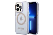 Telefon - Pokrowiec i etui - GUESS Gold Outline Translucent MagSafe Case for iPhone 14 Pro Max 6.7" - Purple - 3666339069575