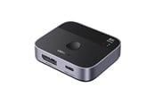 Przelacznik KVM - UGREEN DisplayPort/USB-C to USB-C Monitor Switch - Gray - 65878