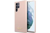 Telefon - Pokrowiec i etui - GUESS GUHCS23LLSLMGPP S23 Ultra S918 pink/pink hardcase Silicone Script Metal Logo - 3666339115043