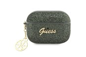 Telefon - Inne akcesoria - GUESS GUAP2GLGSHA AirPods Pro 2 cover green/kaki Glitter Flake 4G Charm - 3666339110970