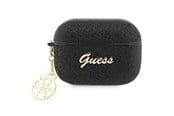 Telefon - Inne akcesoria - GUESS GUAP2GLGSHK AirPods Pro 2 cover black/black Glitter Flake 4G Charm - 3666339110956