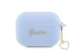 Telefon - Inne akcesoria - GUESS GUAP2LSCHSB AirPods Pro 2 cover blue/blue Silicone Charm Heart Collection - 3666339111007
