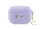 Telefon - Inne akcesoria - GUESS GUAP2LSCHSU AirPods Pro 2 cover purple/purple Silicone Charm Heart Collection - 3666339110994