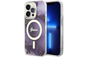 Telefon - Pokrowiec i etui - GUESS GUHMP14LHTMRSU iPhone 14 Pro 6.1" purple/purple hardcase Golden Marble MagSafe - 3666339115852