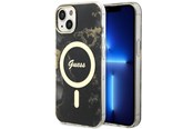 Telefon - Pokrowiec i etui - GUESS GUHMP14MHTMRSK iPhone 14 Plus 6.7" black/black hardcase Golden Marble MagSafe - 3666339115760