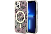 Telefon - Pokrowiec i etui - GUESS Flower MagSafe case for iPhone 14 - pink - 3666339115555