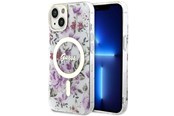 Telefon - Pokrowiec i etui - GUESS Flower MagSafe case for iPhone 14 - transparent - 3666339115630