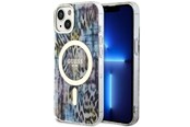 Telefon - Pokrowiec i etui - GUESS Leopard MagSafe case for iPhone 14 - blue - 3666339115715