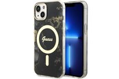 Telefon - Pokrowiec i etui - GUESS GUHMP14SHTMRSK iPhone 14 6.1" black/black hardcase Golden Marble MagSafe - 3666339115753
