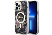 Telefon - Pokrowiec i etui - GUESS GUHMP14XHCFWSK iPhone 14 Pro Max 6.7" black/black hardcase Flower MagSafe - 3666339115548