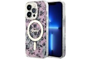 Telefon - Pokrowiec i etui - GUESS GUHMP14XHCFWSP iPhone 14 Pro Max 6.7" pink/pink hardcase Flower MagSafe - 3666339115586