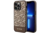Telefon - Pokrowiec i etui - GUESS GUHMP14LHGCFSEW iPhone 14 Pro 6.1" brown/brown hard case GCube Stripes MagSafe - 3666339112486