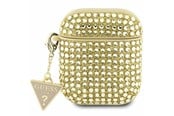 Telefon - Inne akcesoria - GUESS GUA2HDGTPD AirPods 1/2 cover gold/gold Rhinestone Triangle Charm - 3666339120634