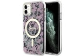 Telefon - Pokrowiec i etui - GUESS GUHMN61HCFWSP iPhone 11 / Xr 6.1" pink/pink hardcase Flower MagSafe - 3666339126711