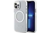 Telefon - Pokrowiec i etui - GUESS Metal Outline Magsafe case for iPhone 12 / iPhone 12 Pro - silver - 3666339169947