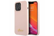 Telefon - Pokrowiec i etui - GUESS GUHCP13XLSLMGLP iPhone 13 Pro Max 6.7" light pink/light pink hardcase Silicone Script Gold Logo - 3666339033385