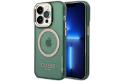 Telefon - Pokrowiec i etui - GUESS GUHMP14LHTCMA iPhone 14 Pro 6.1" green/khaki hard case Gold Outline Translucent MagSafe - 3666339069643