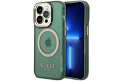 Telefon - Pokrowiec i etui - GUESS GUHMP14XHTCMA iPhone 14 Pro Max 6.7" green/khaki hard case Gold Outline Translucent MagSafe - 3666339069650