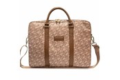Torba, plecak i pokrowiec na laptopa - GUESS GCube Stripes bag for a 16" laptop - brown - 3666339112998