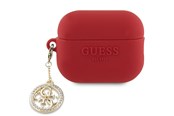 Telefon - Inne akcesoria - GUESS GUAP23DSLGHDF AirPods Pro 2 cover red 3D Rubber 4G Diamond Charm - 3666339171308