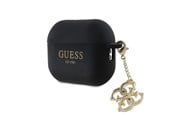 Telefon - Inne akcesoria - GUESS GUAP2LECG4K case for AirPods Pro 2 cover - black Liquid Silicone Glitter Triangle Charm - 3666339171230