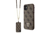 Telefon - Pokrowiec i etui - GUESS GUHCN61P4TDSCPW Case for iPhone 11 / Xr - Brown Crossbody 4G Metal Logo - 3666339146849