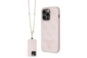 Telefon - Pokrowiec i etui - GUESS GUHCP14LP4TDSCPP case for iPhone 14 Pro - pink Crossbody 4G Metal Logo - 3666339147204