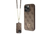 Telefon - Pokrowiec i etui - GUESS GUHCP14LP4TDSCPW case for iPhone 14 Pro - brown Crossbody 4G Metal Logo - 3666339146924