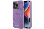 Telefon - Pokrowiec i etui - GUESS Leather 4G Stamped case for iPhone 15 Pro - purple - 3666339150464