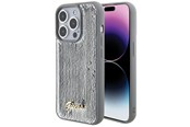 Telefon - Pokrowiec i etui - GUESS Sequin Script Metal case for iPhone 15 Pro - silver - 3666339173173