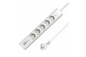 Kabel zasilający (zewnętrzny) - MicroConnect - power strip - 5-way on/off switch - MC-GRU00515WS-USB