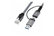 Kabel sieciowy - MicroConnect network cable - 2 m - black - Czarny - 2m - MC-RJ45USBC-02
