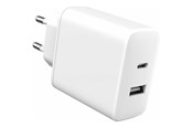 Telefon - Adapter i Ładowarka - eSTUFF INFINITE power adapter - 100% recycled plastic EU plug - USB Type A 24 pin USB-C - 32 Watt - ES637031