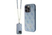 Telefon - Pokrowiec i etui - GUESS GUHCP15LP4TDSCPB iPhone 15 Pro 6.1" blue/blue hardcase Crossbody 4G Metal Logo - 3666339147105