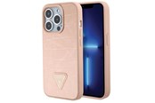 Telefon - Pokrowiec i etui - GUESS GUHCP15XPCRTHCP iPhone 15 Pro Max pink/pink hardcase Croco Triangle Metal Logo - 3666339152291