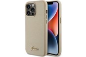 Telefon - Pokrowiec i etui - GUESS Glitter Glossy Script case for iPhone 15 Pro - gold - 3666339155506